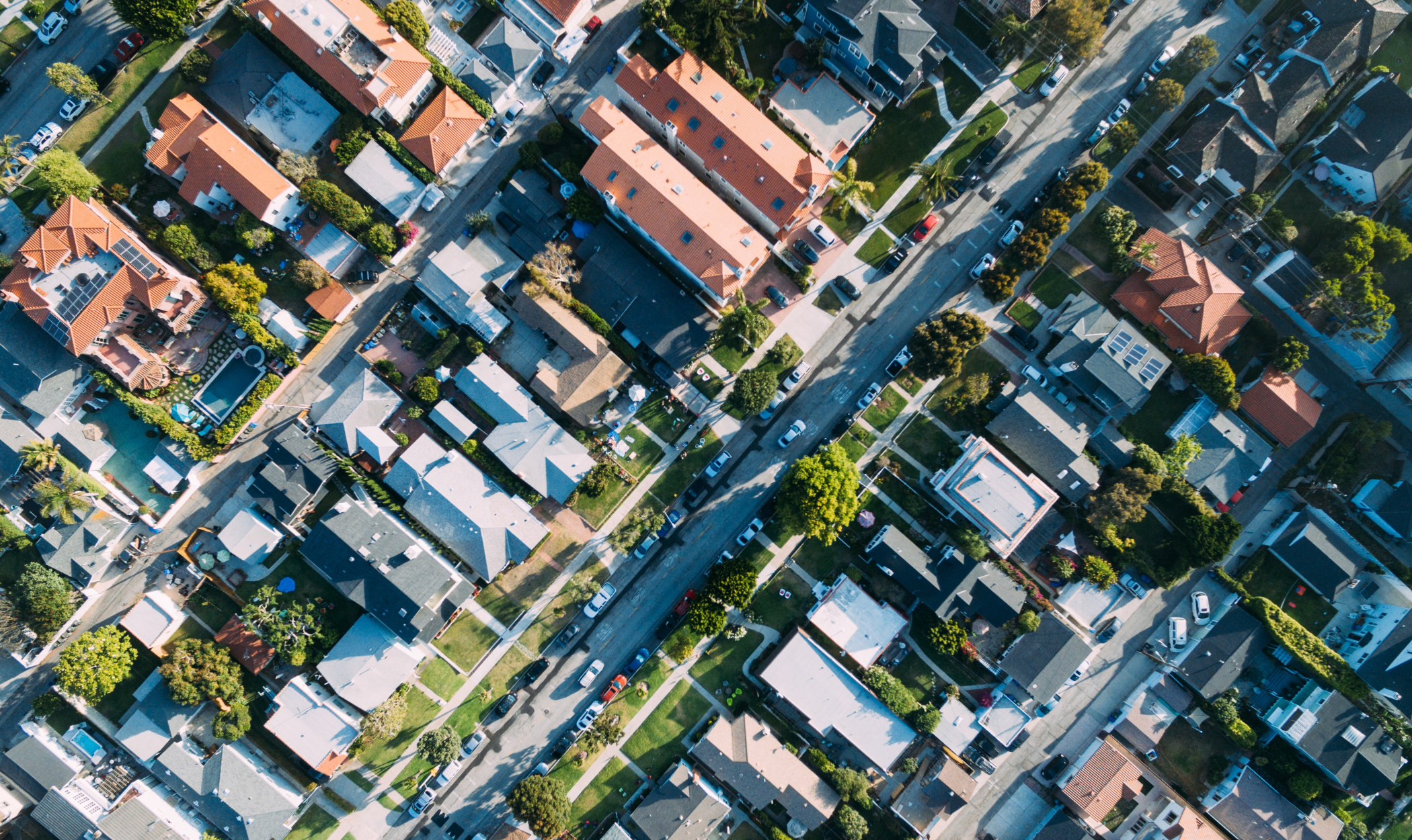 Arial view of California housing options for travel therapists